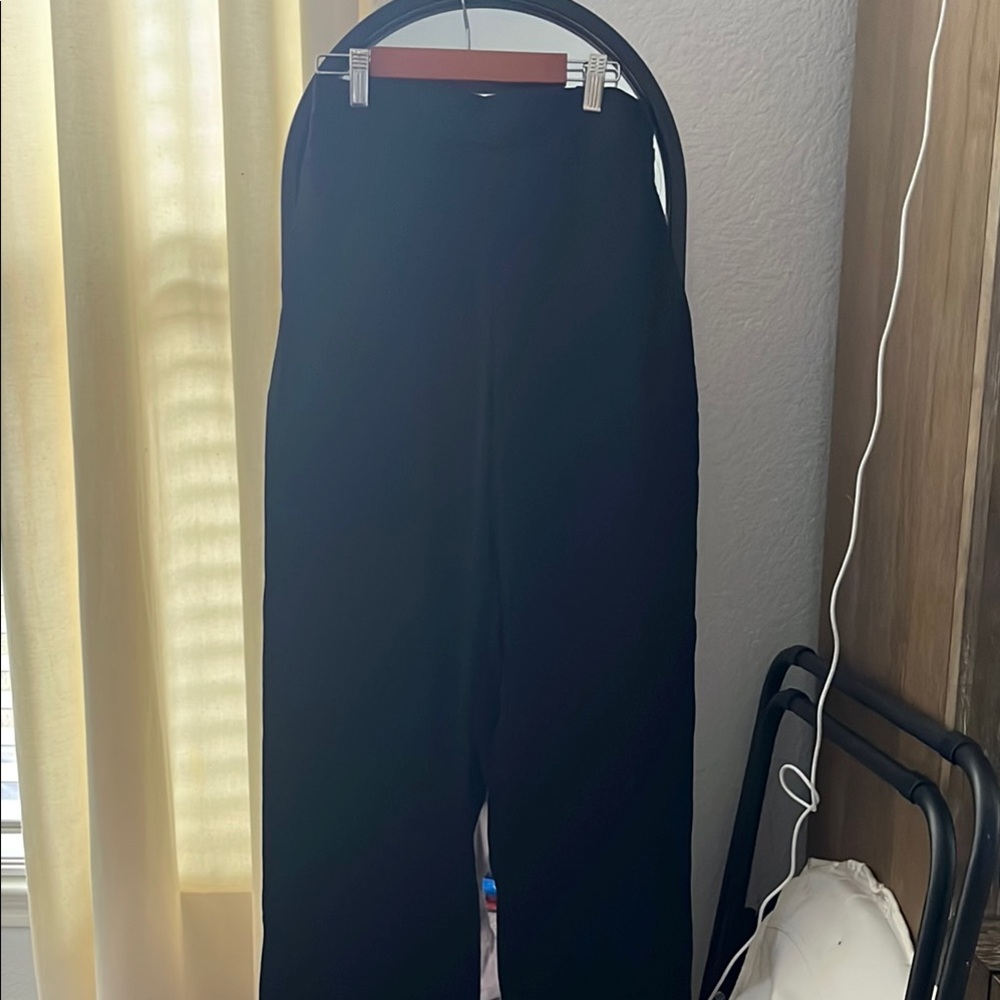 Satin high waisted wide leg pants